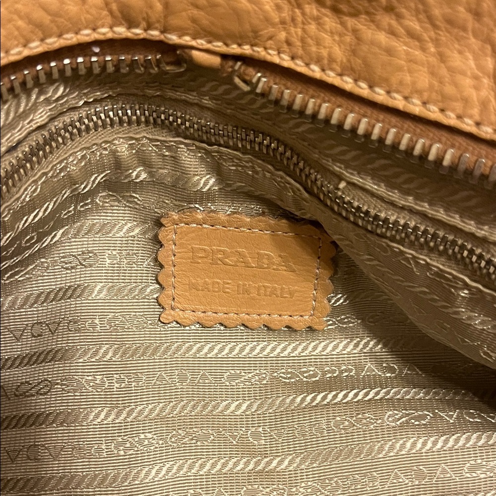 Prada Tan Leather Shoulder Bag - Picture 7 of 11
